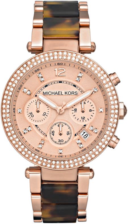 Women's Michael Kors Tortoise Acetate Parker Chronograph 